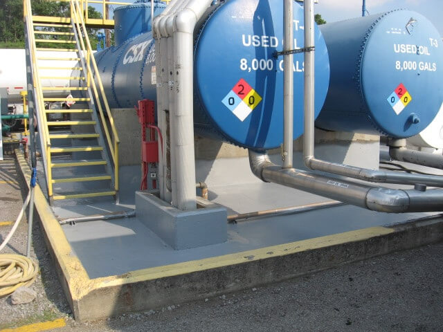 Fuel containment coatings applied on concrete
